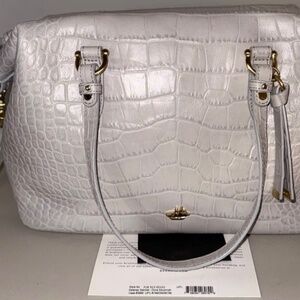 Brahmin Southcoast Leather Dove Delaney Savannah Convertible Satchel NEW RARE!